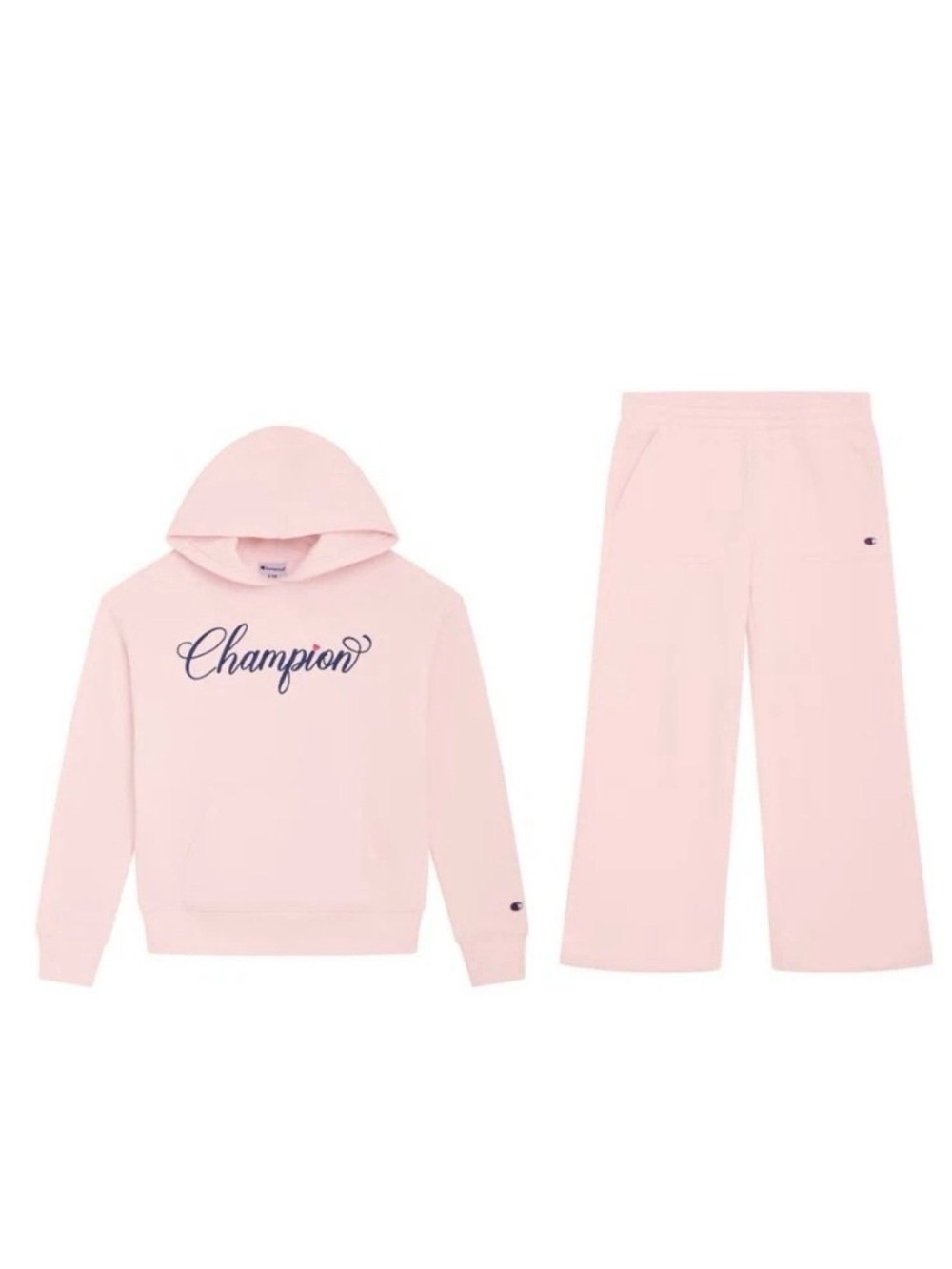 Youth Champion Light Pink Hoodie & Wide-Leg Jogger Set